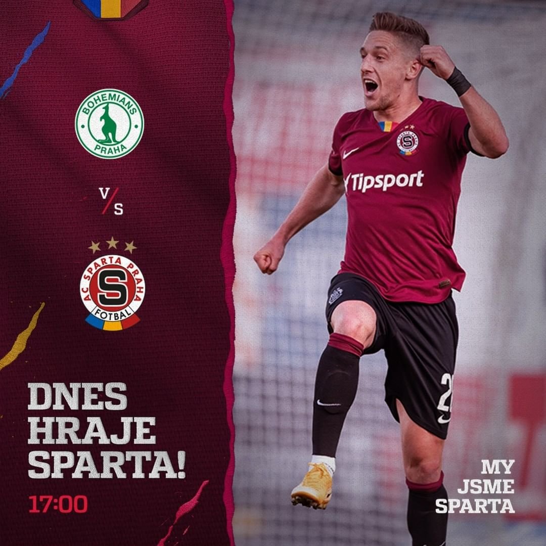 ⚽ DNES HRAJE SPARTA! ⚽

? @bohemians_praha_1905
? @fortunaligacz 
?️ Ďolíček
? @o2tvsportcz 

#acsparta